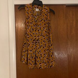 CAbi Orange Leopard Print Blouse